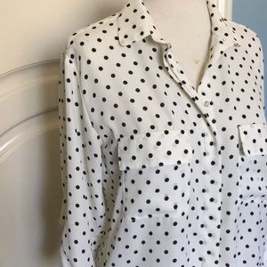 Zara polka dot button down